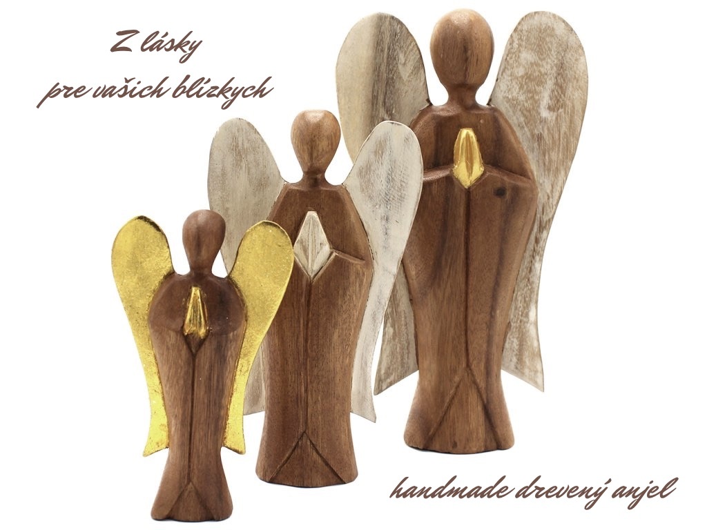 Ručne vyrobené drevené sošky anjela