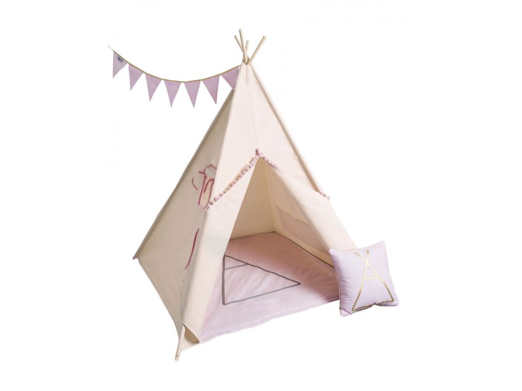 detsky teepee stan pink gold