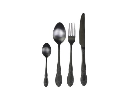 kovova priborova sada so vzorom tmava cutlery set (1)