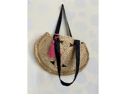 Boho jutová kabelka se střapcem Handmade