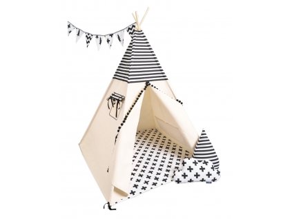 detsky teepee stan black white