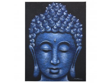 obraz buddhu detail modreho brokatu (1)