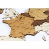 Nástenná drevená 3D mapa Európy