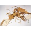 Nástenná drevená 3D mapa Európy