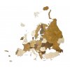 Nástenná drevená 3D mapa Európy