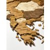Nástenná drevená 3D mapa Európy