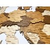 Nástenná drevená 3D mapa Európy