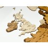 Nástenná drevená 3D mapa Európy