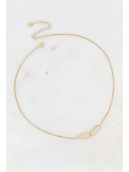bohm collier double anneau martele gold 2