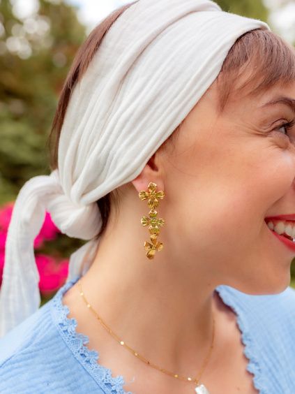 Visací náušnice s květinami