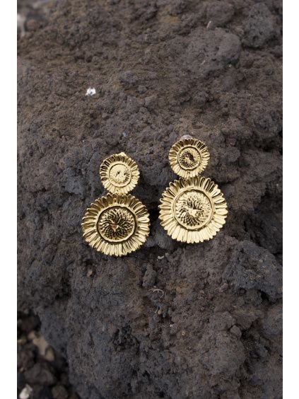 Visací náušnice se slunečnicemi