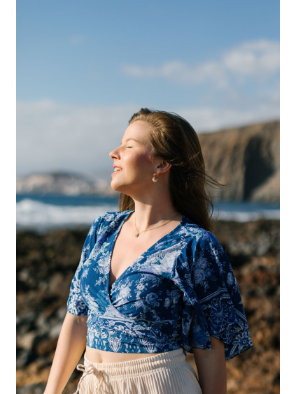 Top azurea - vzorovaný