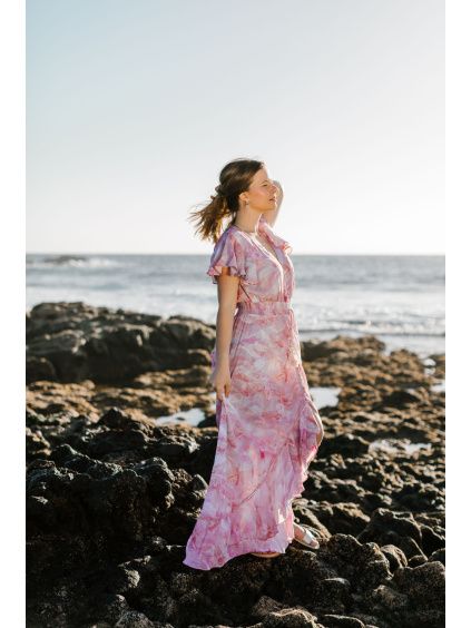 Dlouhé šaty - pink orchid