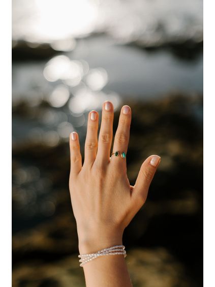 Prstýnek s modrými kamínky