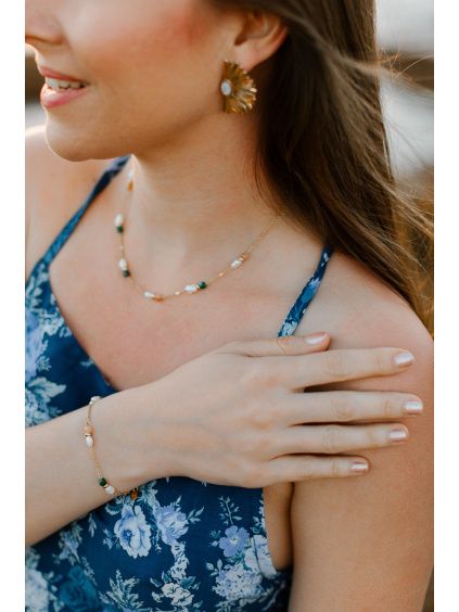 Náhrdelník jemný pastel s perličkami