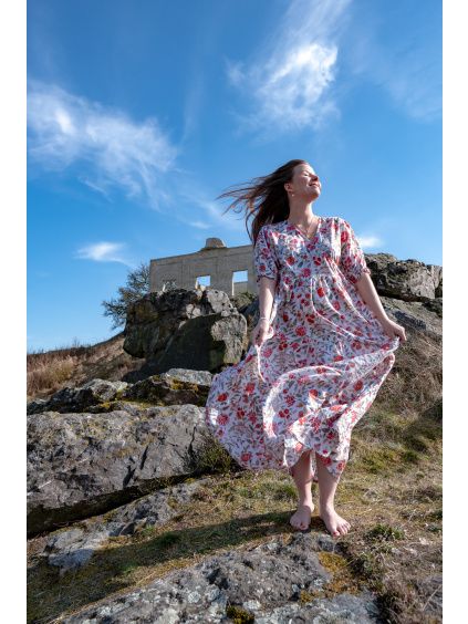 Zavinovací šaty Vesna - bílé S/M