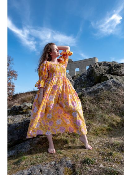 Šaty Flora - žluté