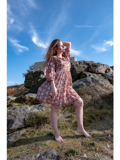 Šaty Artemis - cihlové M/L