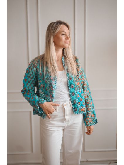 Patchwork bundička BLUE - vel. L (var. 3)