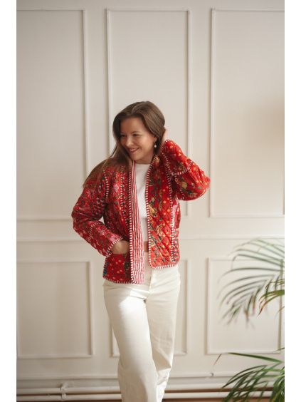 Patchwork bundička RED - vel. S (var. 2)
