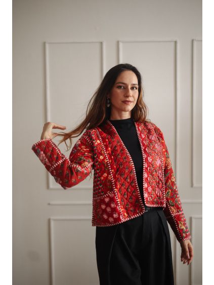 Patchwork bundička RED - vel. L (var. 9)