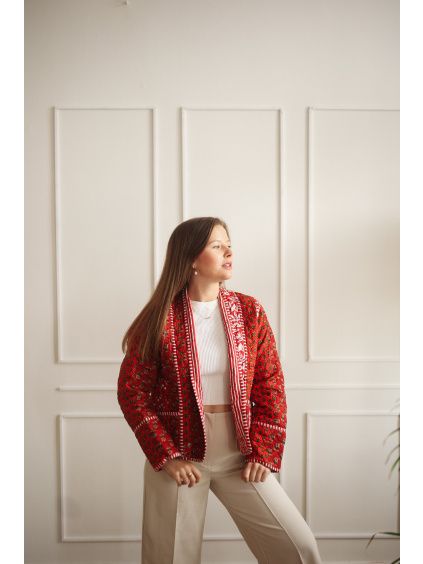 Patchwork bundička RED - vel. M (var. 3)