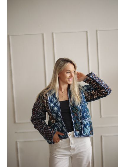 Patchwork bundička DARK BLUE - vel. XL (var. 2)