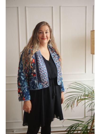 Patchwork bundička DARK BLUE - vel. XXL (var. 4)