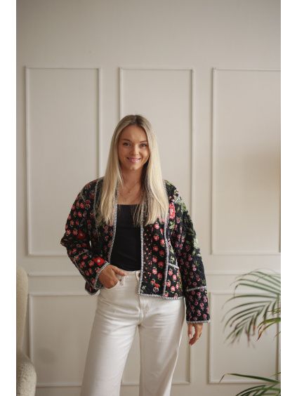 Patchwork bundička BLACK - vel. XL (var. 1)