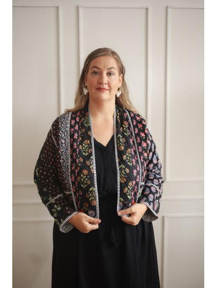 Patchwork bundička BLACK - vel. XXL (var. 2)