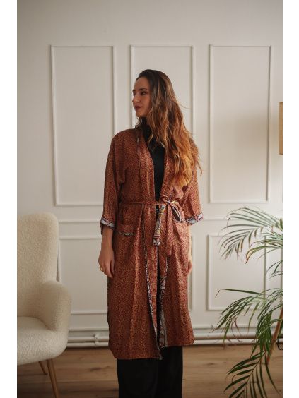 Hedvábné kimono Terracotta