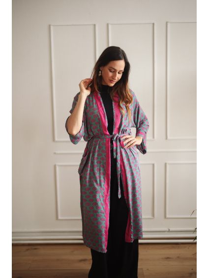 Hedvábné kimono Turquois