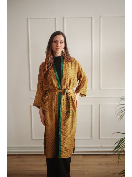 Hedvábné kimono Ochre