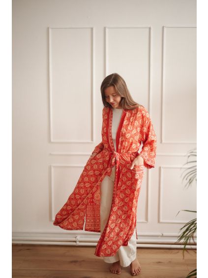 Hedvábné kimono Red