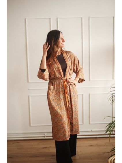 Hedvábné kimono Orange
