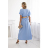 Dlouhé šaty s páskem - baby blue
