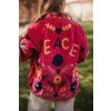 Semišová bunda - růžová PEACE (uni velikost)