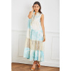 last queen robe longue lurex a imprime bohemien avec pompons et dentelles10 sky blue 1