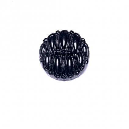 Knoflík černý ozdobný 29 mm