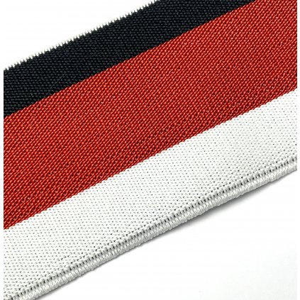 Pruženka 5,5 cm  černo-červeno-bílý proužek