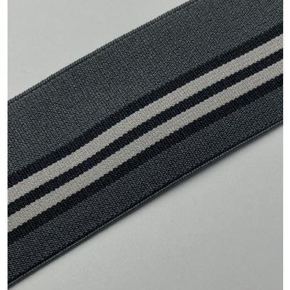 Pruženka 4 cm šedá s bílými proužky