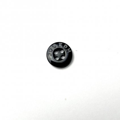 Košilový knoflík 1,1 cm černý, prošívací, čtyřdírkový