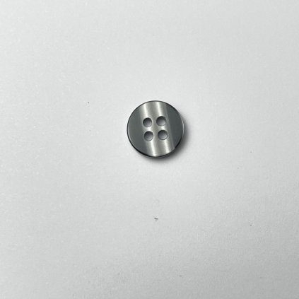 Košilový knoflík 1 cm šedý, prošívací, čtyřdírkový