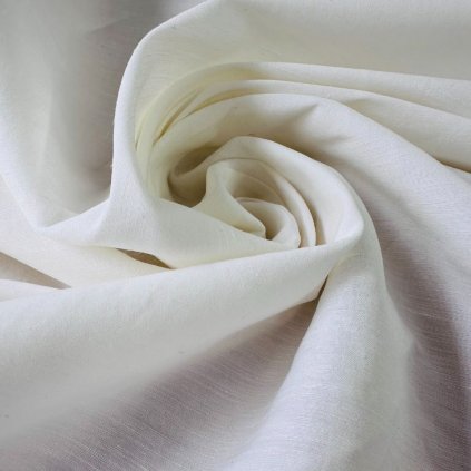 Látka ze směsí lnů a bavlny elastická bílá