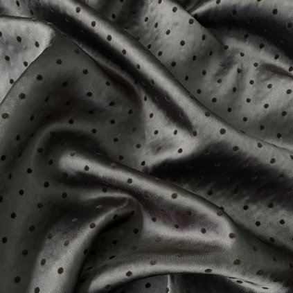 Šanžánová šedo-hnědá podšívka s drobným puntíkem