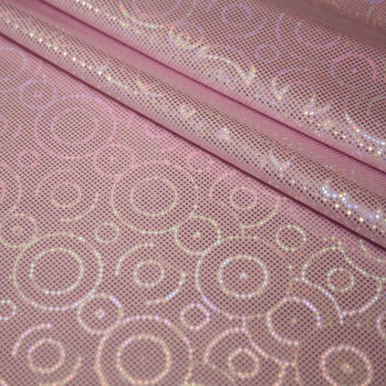 Lycra s lesklou úpravou růžová s hologramem