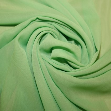 Šifon jednobarevný zelený