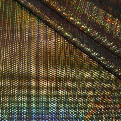 Lycra s lesklou úpravou tmavě modrá s hologramem