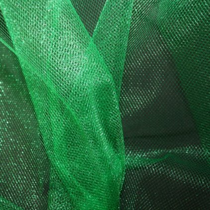 Spodničkový tyl středné silný lesklý zelený