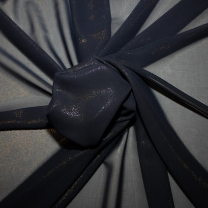 Šifon s bleskem tmavě modrý